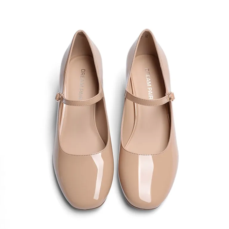 Block Heel Square Toe Mary Jane Pumps