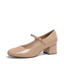 Block Heel Square Toe Mary Jane Pumps
