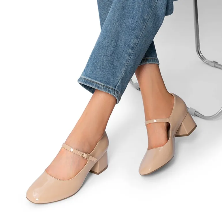 Block Heel Square Toe Mary Jane Pumps