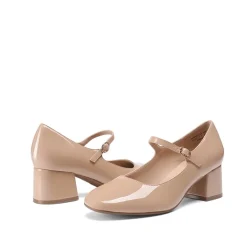 Block Heel Square Toe Mary Jane Pumps
