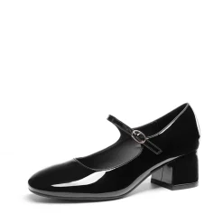 Block Heel Square Toe Mary Jane Pumps