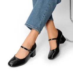 Block Heel Square Toe Mary Jane Pumps
