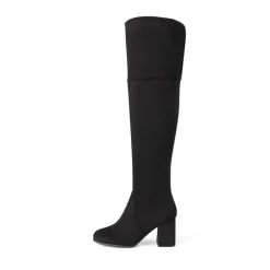Block Heel Suede Over The Knee Boots