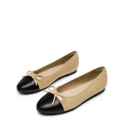 Bow Dual-tone Cap Toe Flats