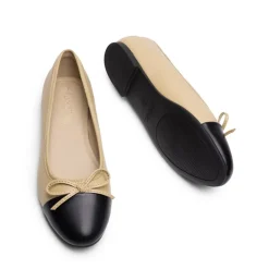 Bow Dual-tone Cap Toe Flats
