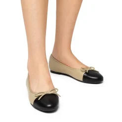 Bow Dual-tone Cap Toe Flats