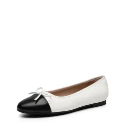 Bow Dual-tone Cap Toe Flats