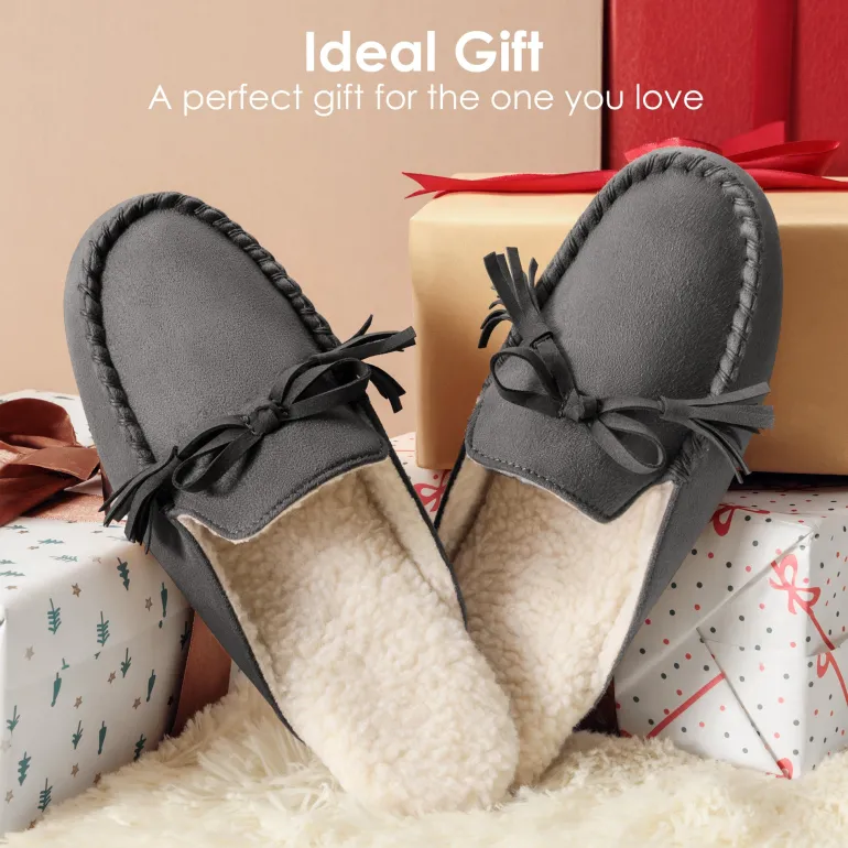 Bowknot Fuzzy Cozy Slippers