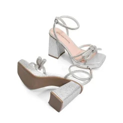 Bowknots Crystal Heeled Sandals