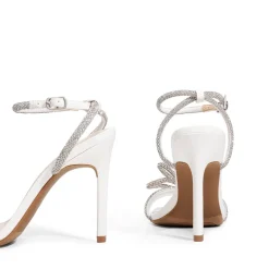 Bowknots Square Toe Rhinestone Heels