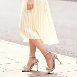 Bowknots Square Toe Rhinestone Heels