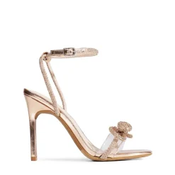 Bowknots Square Toe Rhinestone Heels