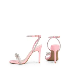Bowknots Square Toe Rhinestone Heels