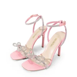 Bowknots Square Toe Rhinestone Heels