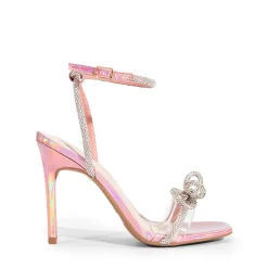 Bowknots Square Toe Rhinestone Heels
