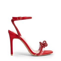 Bowknots Square Toe Rhinestone Heels