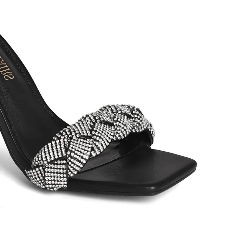 Braided Ankle Strap Block Heel Sandals