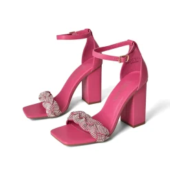 Braided Ankle Strap Block Heel Sandals