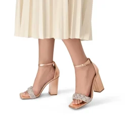 Braided Ankle Strap Block Heel Sandals