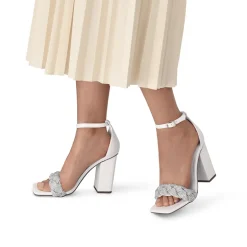 Braided Ankle Strap Block Heel Sandals