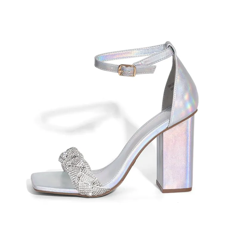 Braided Ankle Strap Block Heel Sandals