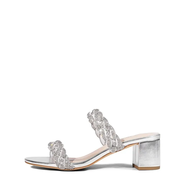 Braided Double-Strap Block Heel Sandals
