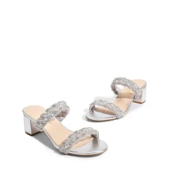 Braided Double-Strap Block Heel Sandals