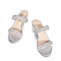 Braided Double-Strap Block Heel Sandals