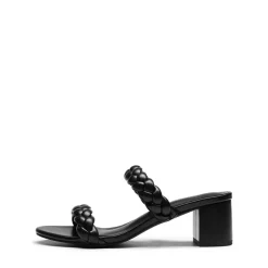Braided Double-Strap Block Heel Sandals