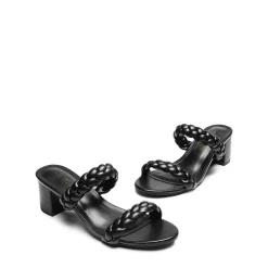 Braided Double-Strap Block Heel Sandals