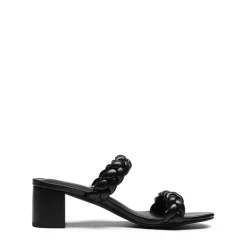 Braided Double-Strap Block Heel Sandals