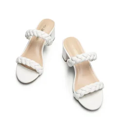 Braided Double-Strap Block Heel Sandals