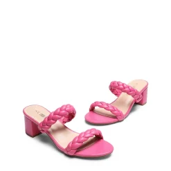 Braided Double-Strap Block Heel Sandals