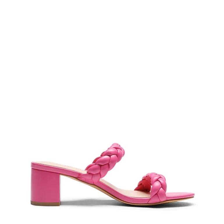 Braided Double-Strap Block Heel Sandals