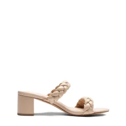 Braided Double-Strap Block Heel Sandals