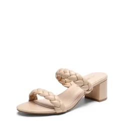 Braided Double-Strap Block Heel Sandals