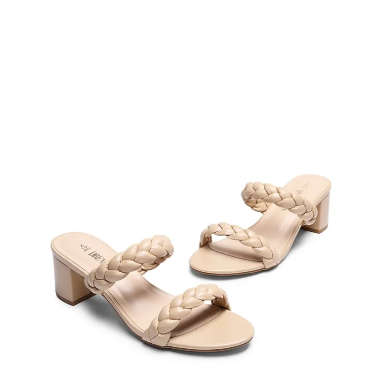 Braided Double-Strap Block Heel Sandals