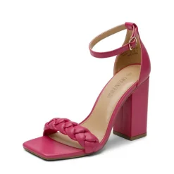 Braided Strap High Chunky Heel Sandals
