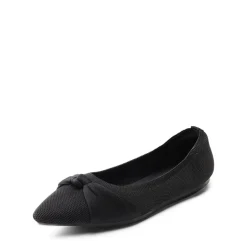 Breathable Bowknot Pointed Toe Knit Flats