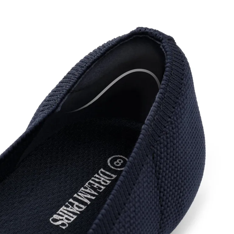 Breathable Bowknot Pointed Toe Knit Flats