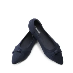Breathable Bowknot Pointed Toe Knit Flats