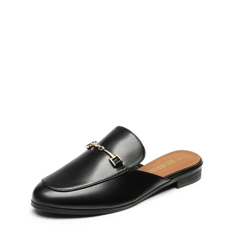 Buckle Design Slip on Mules