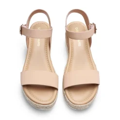 Buckle Jute Wedge Heel Sandals