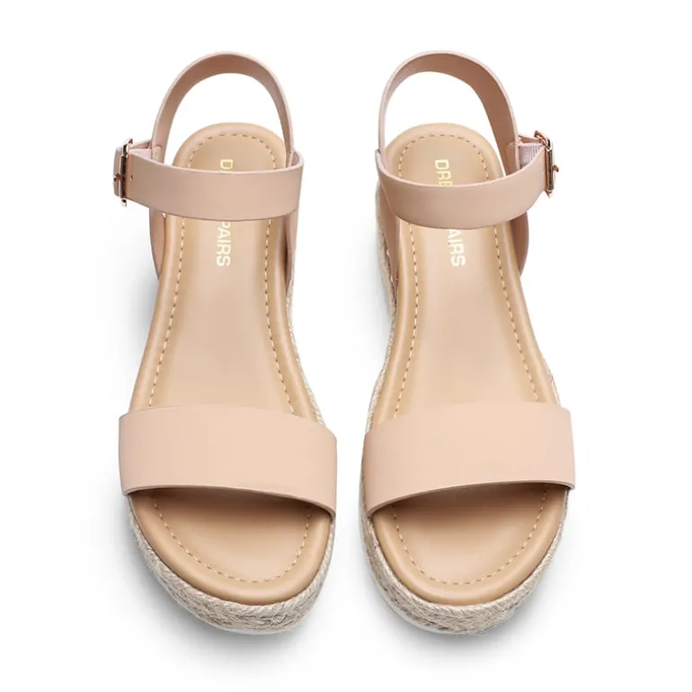 Buckle Jute Wedge Heel Sandals