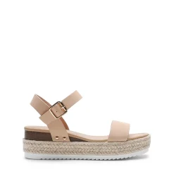 Buckle Jute Wedge Heel Sandals