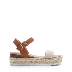 Buckle Jute Wedge Heel Sandals