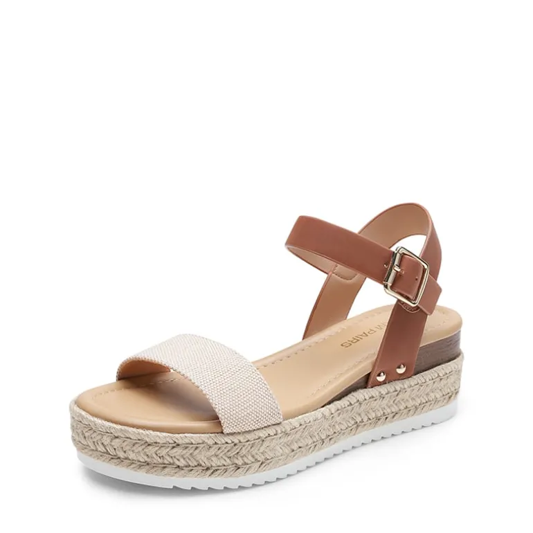 Buckle Jute Wedge Heel Sandals