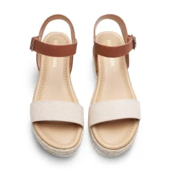 Buckle Jute Wedge Heel Sandals