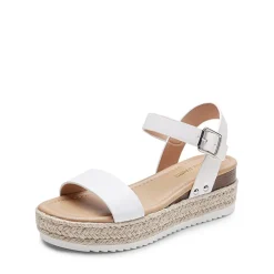 Buckle Jute Wedge Heel Sandals