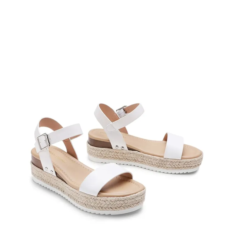 Buckle Jute Wedge Heel Sandals